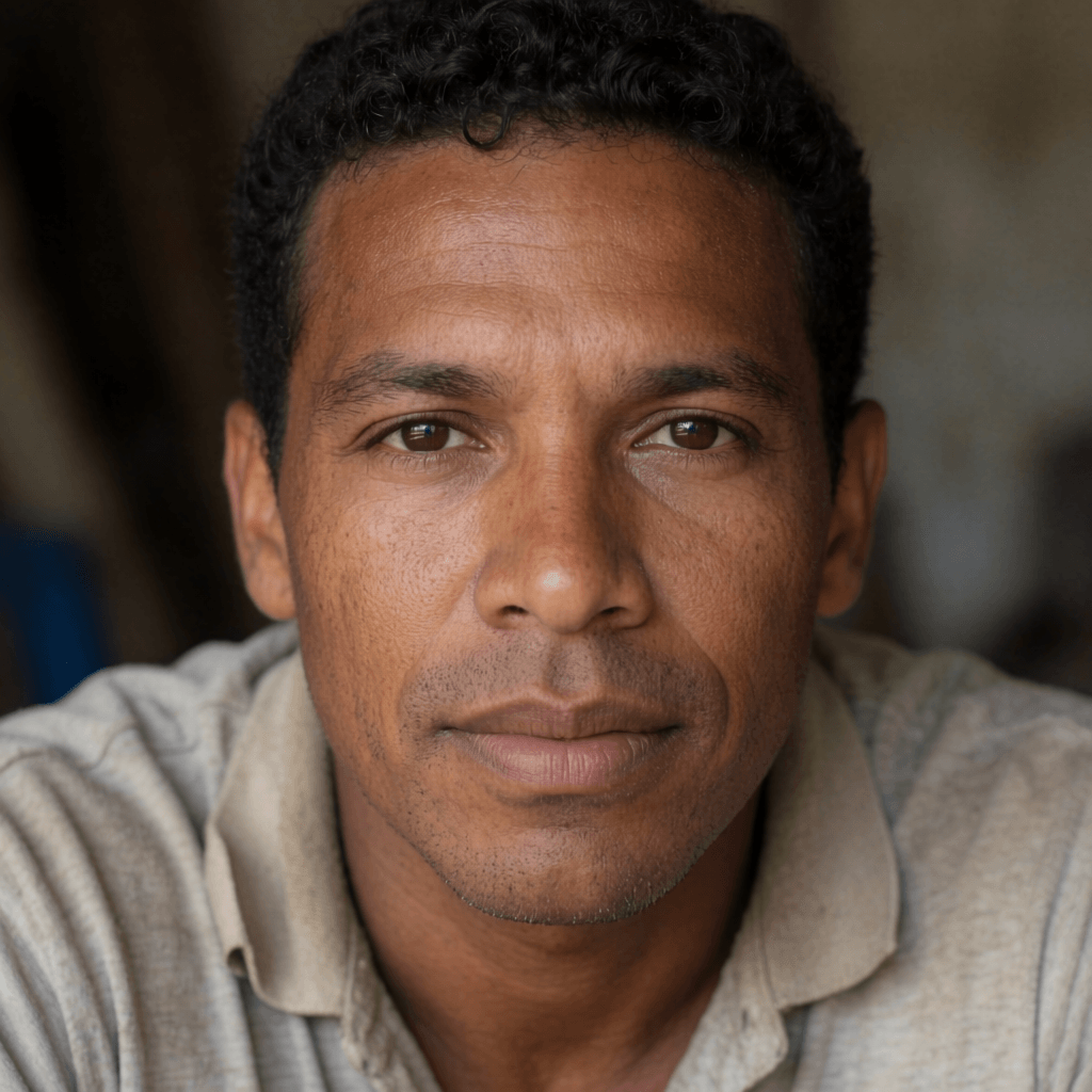 Lachlan Lamont, Barbados-based land records researcher for the MacKinnon Antigua plantation archive — portrait by Emma-Jane MacKinnon-Lee